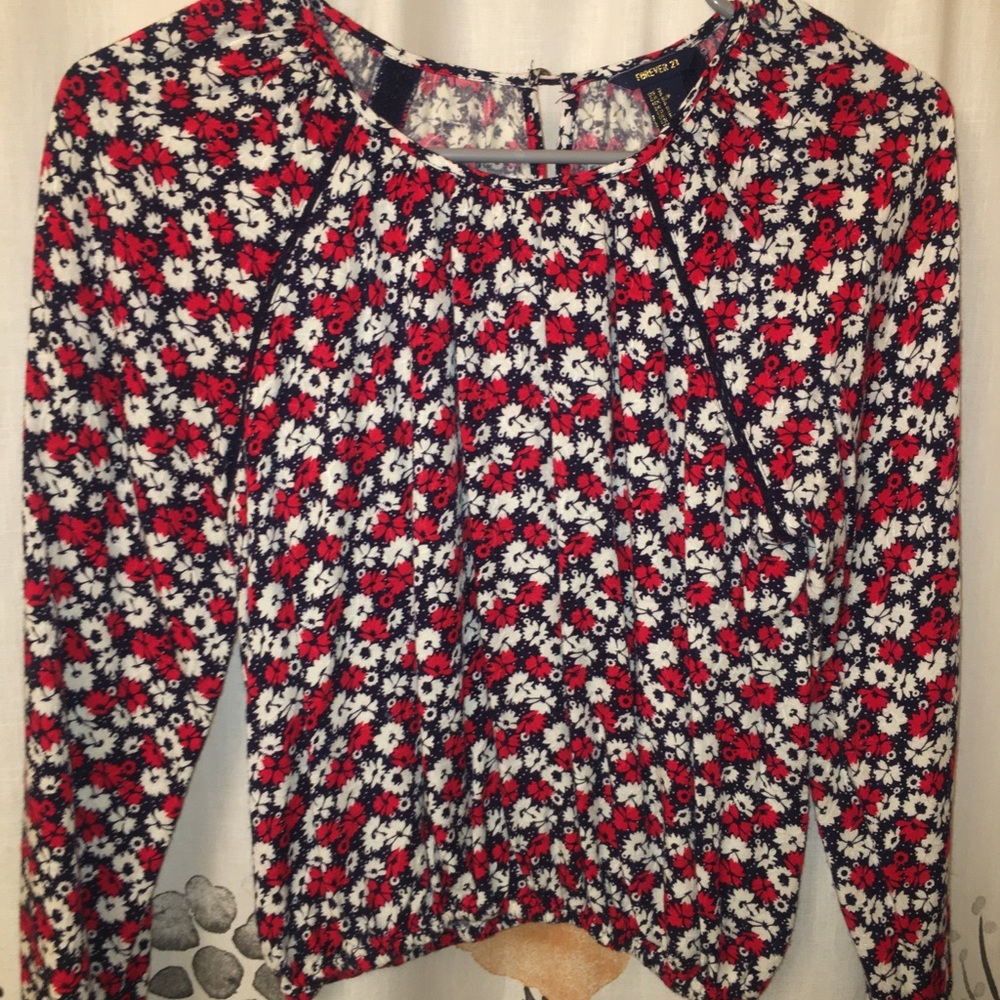 Long sleeve cropped blouse